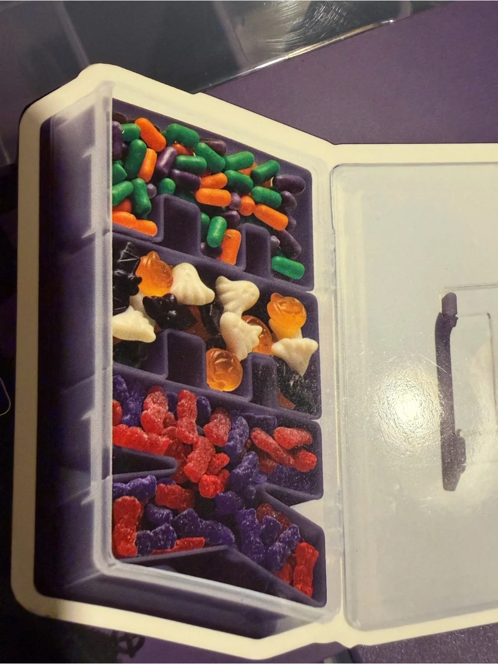 EEK CWC Purple Snack Box - 3 Compartment Portable Food Organizer